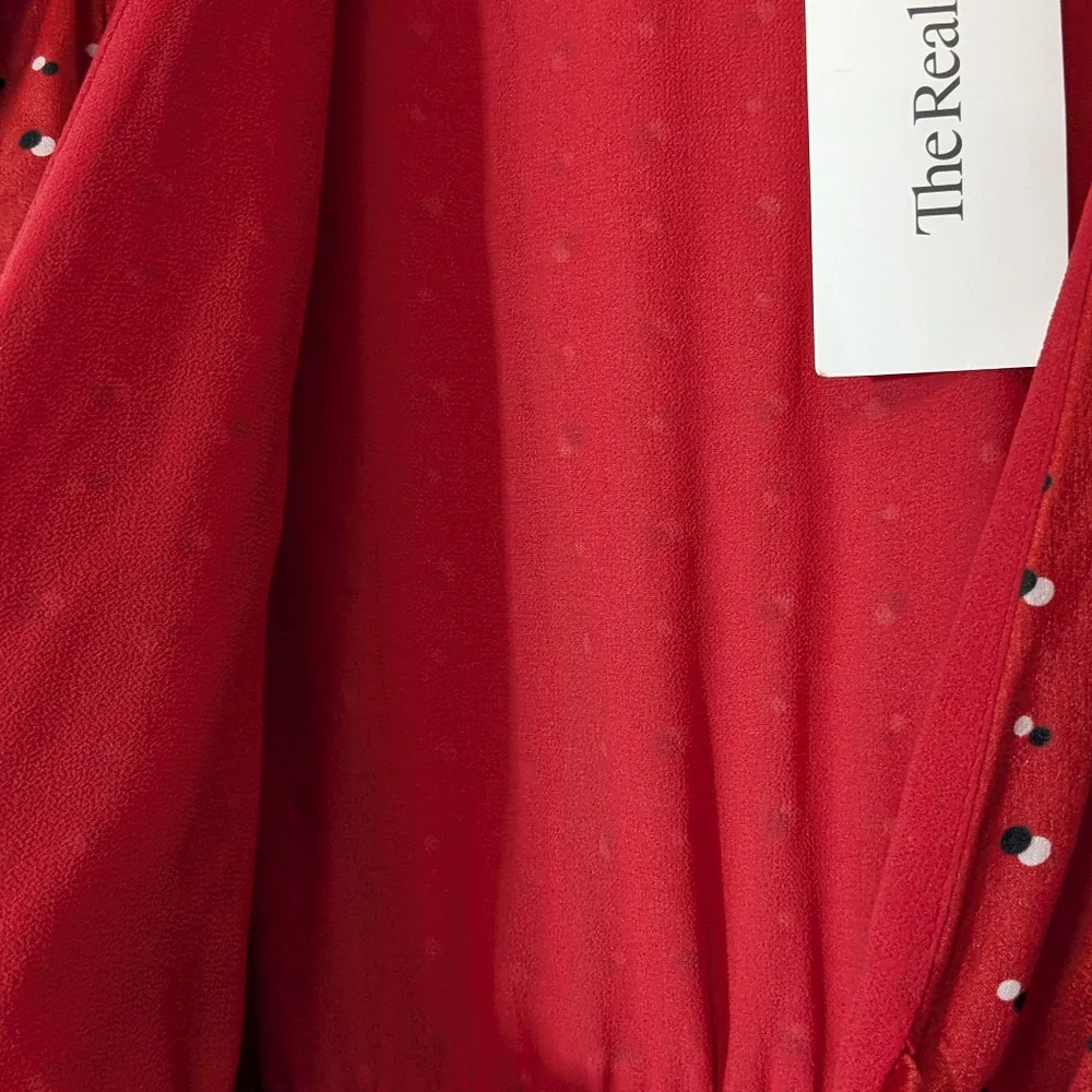 NWT House Of Harlow 1960 Dotted Jumpsuit Red Sz S - Picture 3 of 15